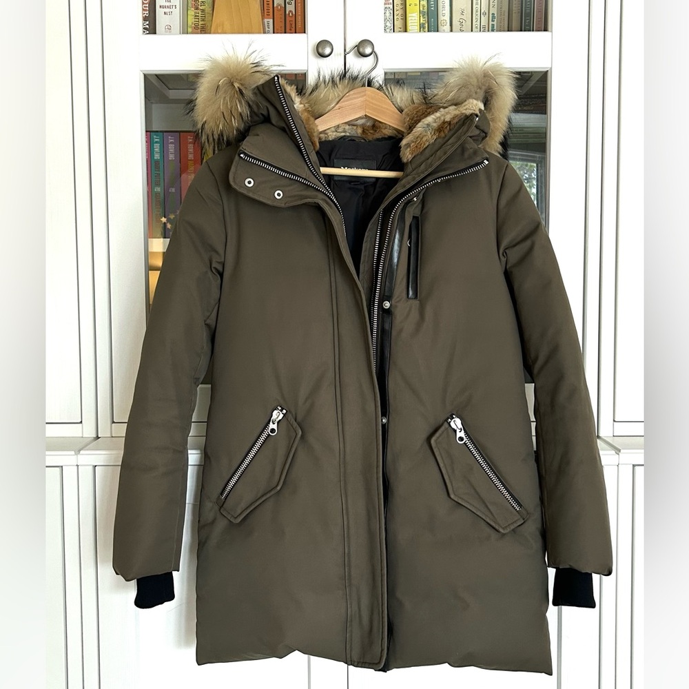 Mackage Marla Parka with Fur-Trim Hood, olive green
